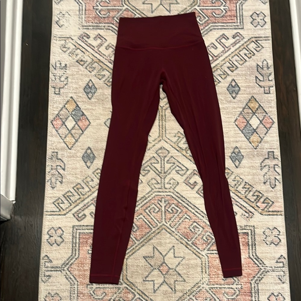 Lululemon Burgundy High-Waisted Leggings
